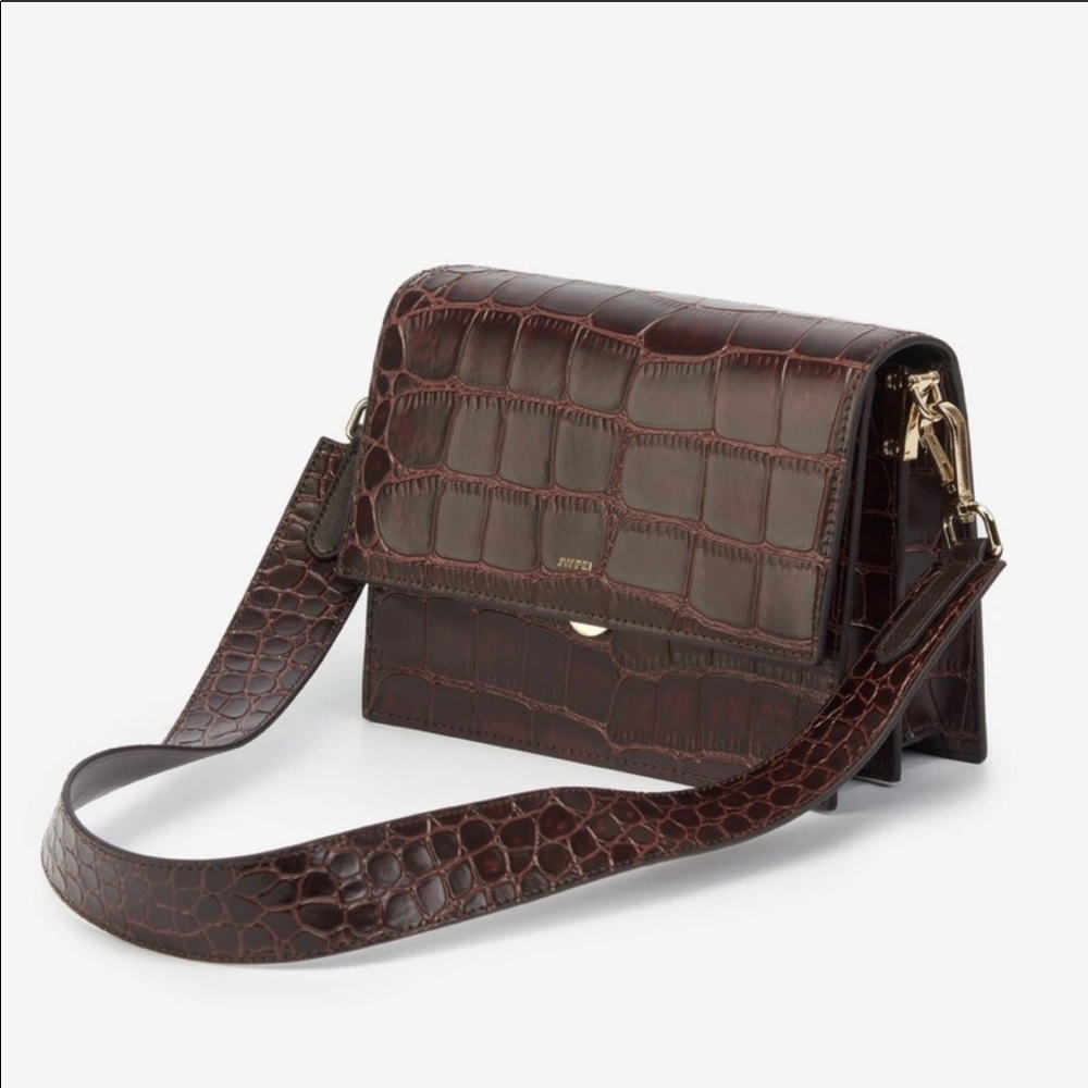 JW PEI Mini Flap Bag - Brown Croc